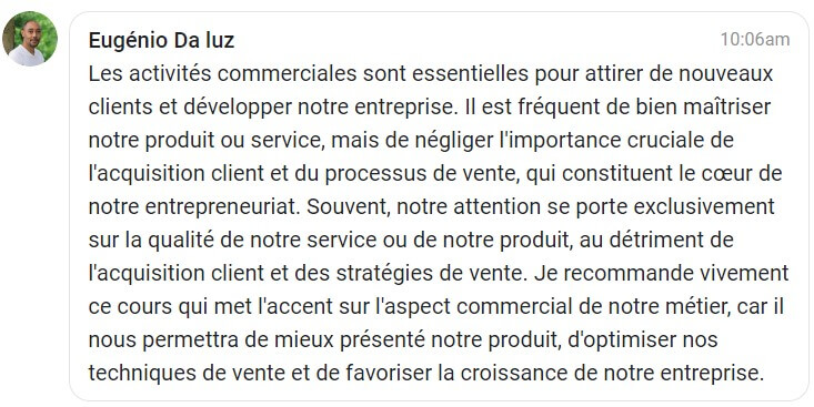 Témoignage Avis Cours LinkedIn VIncent OG